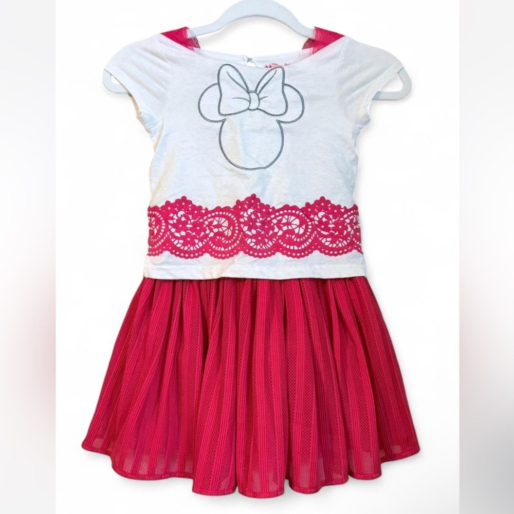 Disney Minnie Mouse Girls Size 5 Red and White Summer Spring Vacation Dress‎